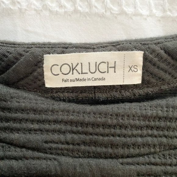 COKLUCH CHARCOAL GREY / WASHED BLACK TEXTURED CROPPED BOXY SWEATSHIRT - XS - Picture 6 of 9